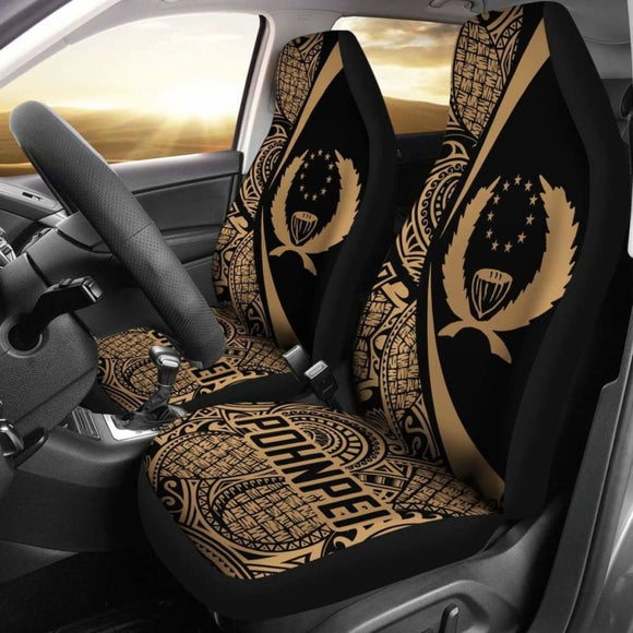 Pohnpei Coat Of Arm Polynesian Car Seat Covers Circle Style 01 9 153908 - YourCarButBetter
