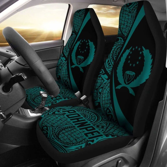 Pohnpei Coat Of Arm Polynesian Car Seat Covers Circle Style 04 9 153908 - YourCarButBetter