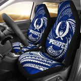 Pohnpei Micronesia Car Seat Covers - Blue Tribal Wave - 12 153908 - YourCarButBetter