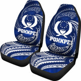Pohnpei Micronesia Car Seat Covers - Blue Tribal Wave - 12 153908 - YourCarButBetter