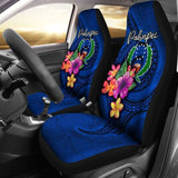 Pohnpei Micronesia Car Seat Covers - Floral With Seal Blue - 12 153908 - YourCarButBetter