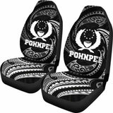 Pohnpei Micronesia Car Seat Covers - White Tribal Wave - 12 153908 - YourCarButBetter