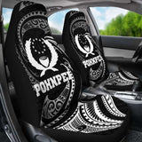 Pohnpei Micronesia Car Seat Covers - White Tribal Wave - 12 153908 - YourCarButBetter