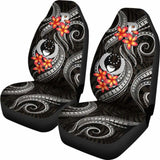Pohnpei Micronesian Car Seat Covers - Black Plumeria - 11 153908 - YourCarButBetter