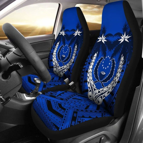 Pohnpei Micronesian Car Seat Covers - Pohnpei Flag Coconut Tree - 12 1 153908 - YourCarButBetter