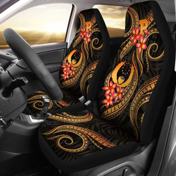 Pohnpei Micronesian Car Seat Covers - Gold Plumeria - 11 153908 - YourCarButBetter