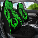 Pohnpei Polynesian Car Seat Covers Pride Seal And Hibiscus Green - 232125 - YourCarButBetter