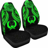 Pohnpei Polynesian Car Seat Covers Pride Seal And Hibiscus Green - 232125 - YourCarButBetter