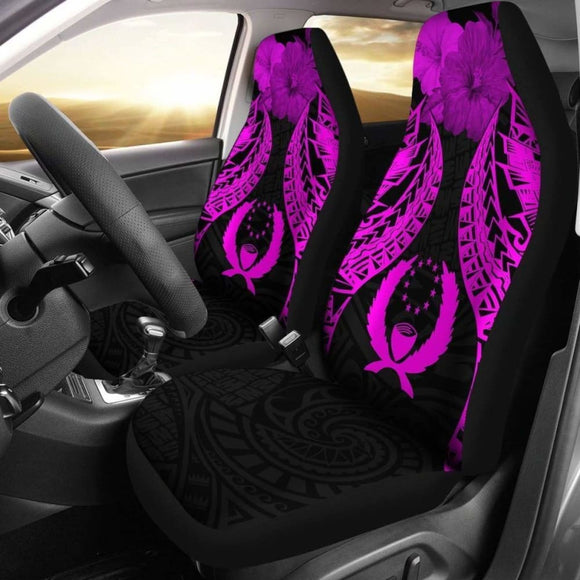 Pohnpei Polynesian Car Seat Covers Pride Seal And Hibiscus Pink - 232125 - YourCarButBetter