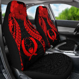 Pohnpei Polynesian Car Seat Covers Pride Seal And Hibiscus Red - 232125 - YourCarButBetter