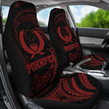 Pohnpei Polynesian Car Seat Covers - Red Tribal Wave - 12 153908 - YourCarButBetter