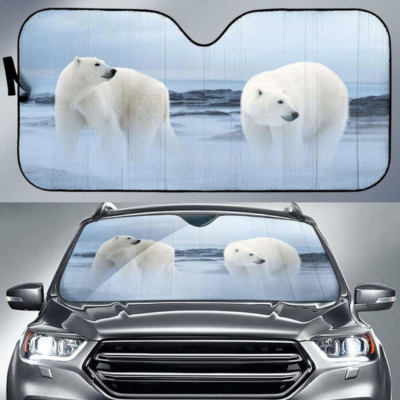 Polar Bear Print Car Sun Shade 102507 - YourCarButBetter