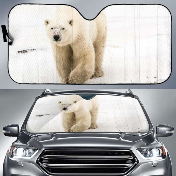 Polar Bear White Bear Snow Sea Ice Hd Car Sun Shade 102507 - YourCarButBetter