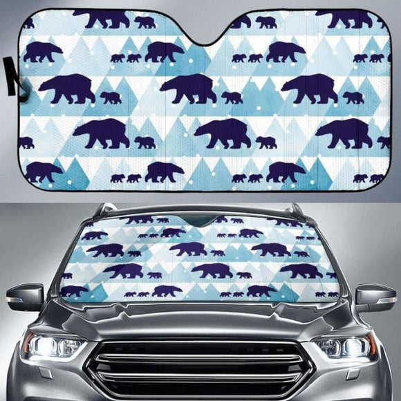 Polar Bear Winter Snow Pattern Car Auto Sun Shades 102507 - YourCarButBetter