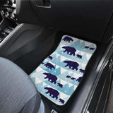 Polar Bear Winter Snow Pattern Front And Back Car Mats 153908 - YourCarButBetter