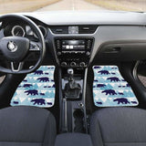 Polar Bear Winter Snow Pattern Front And Back Car Mats 153908 - YourCarButBetter