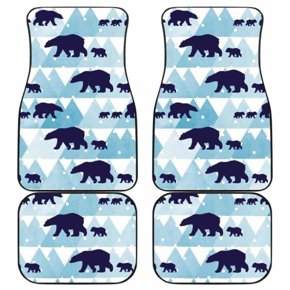 Polar Bear Winter Snow Pattern Front And Back Car Mats 153908 - YourCarButBetter