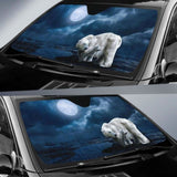 Polar Bears Full Moon Hd 5K Car Sun Shade 172609 - YourCarButBetter