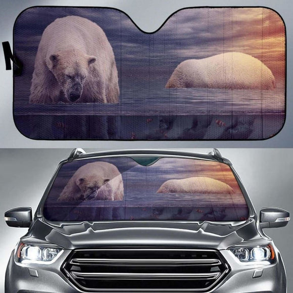 Polar Bears Ocean Underwater Sunset 4K 8K Car Sun Shade 102507 - YourCarButBetter