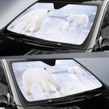 Polar Bears Snowfall 4K Car Sun Shade 102507 - YourCarButBetter