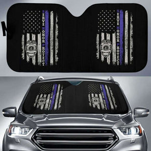 Police Officers Flag Auto Sun Car Shades 102507 - YourCarButBetter