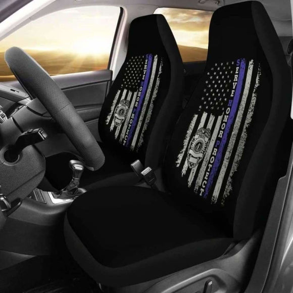 Police Officers Flag Car Seat Covers 101819 - YourCarButBetter