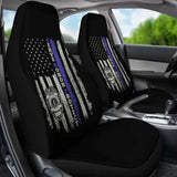 Police Officers Flag Car Seat Covers 153908 - YourCarButBetter