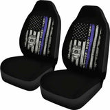 Police Officers Flag Car Seat Covers 153908 - YourCarButBetter