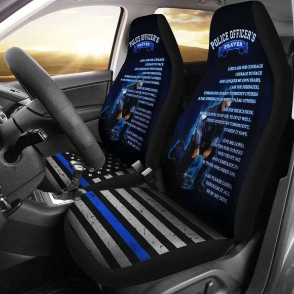 Police Officer’S Prayer Car Seat Covers 153908 - YourCarButBetter