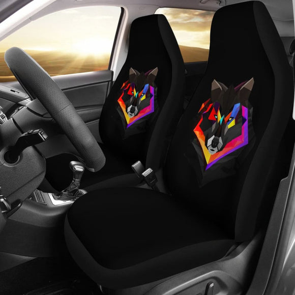 Poly Art Wolf Car Seat Covers 212801 - YourCarButBetter