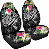 Polynesian American Samoa Car Seat Covers - Summer Plumeria (Black) - 105905 - YourCarButBetter
