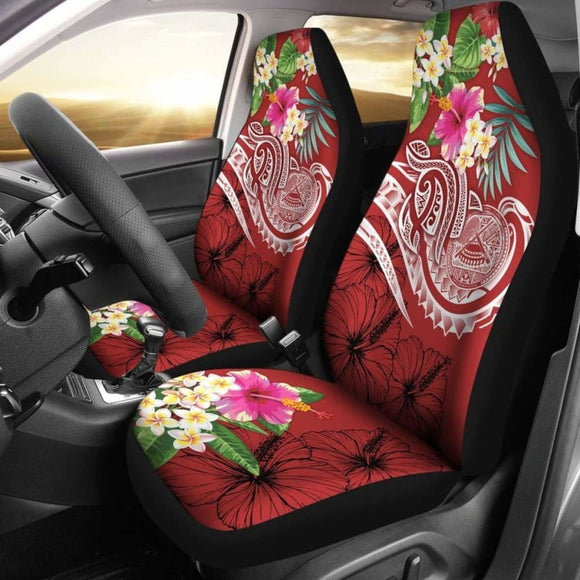 Polynesian American Samoa Car Seat Covers - Summer Plumeria (Red) - 105905 - YourCarButBetter