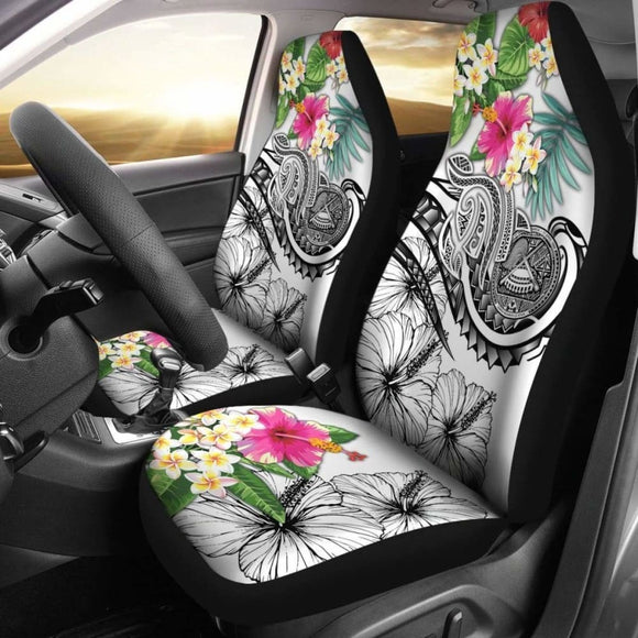 Polynesian American Samoa Car Seat Covers - Summer Plumeria (White) - 105905 - YourCarButBetter