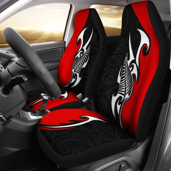 Polynesian Car Seat Cover - Aotearoa Silver Fern Maori - 105905 - YourCarButBetter