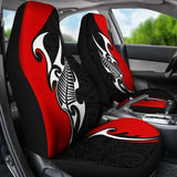 Polynesian Car Seat Cover - Aotearoa Silver Fern Maori - 105905 - YourCarButBetter