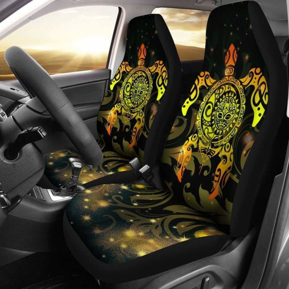 Polynesian Car Seat Covers - Maori Turtle Tiki Face - 105905 - YourCarButBetter