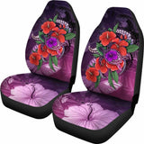 Polynesian Car Seat Covers - Purple Hibiscus Turtle Flowing - 105905 - YourCarButBetter