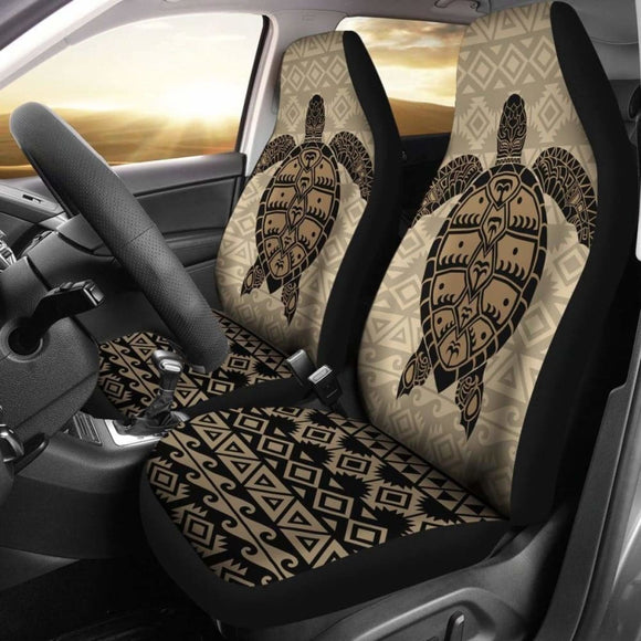 Polynesian Car Seat Covers - Polynesian Turtle Pattern Brown - 105905 - YourCarButBetter