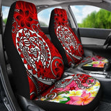 Polynesian Car Seat Covers - Turtle Plumeria Red Color - 091114 - YourCarButBetter