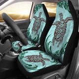 Polynesian Car Seat Covers - Turtle Tattoo Green Wave - 105905 - YourCarButBetter