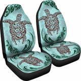 Polynesian Car Seat Covers - Turtle Tattoo Green Wave - 105905 - YourCarButBetter