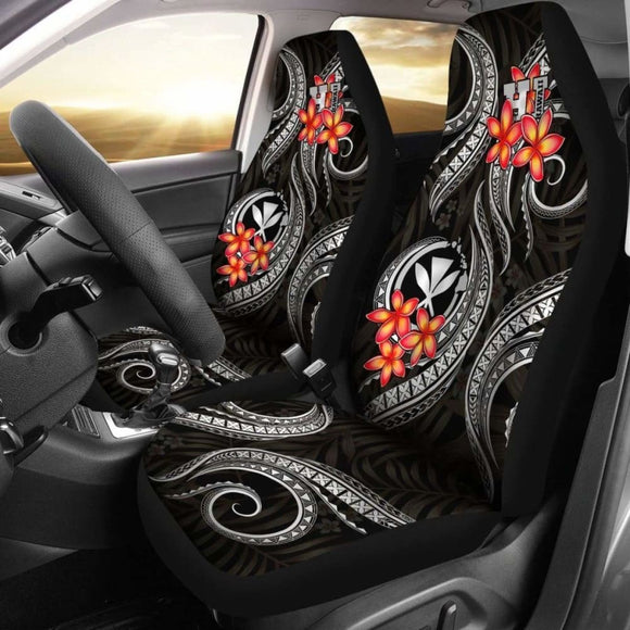 Polynesian Hawaii Car Seat Covers - Black Plumeria - 105905 - YourCarButBetter