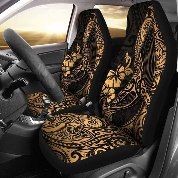Polynesian Hawaii Car Seat Covers - Polynesian Golden Humpback Whale - 102802 - YourCarButBetter
