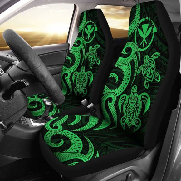 Polynesian Hawaii Car Seat Covers - Green Tentacle Turtle - 091114 - YourCarButBetter