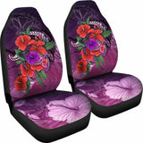 Polynesian Hawaii Car Seat Covers - Purple Hibiscus Turtle Flowing - Amazing 091114 - YourCarButBetter