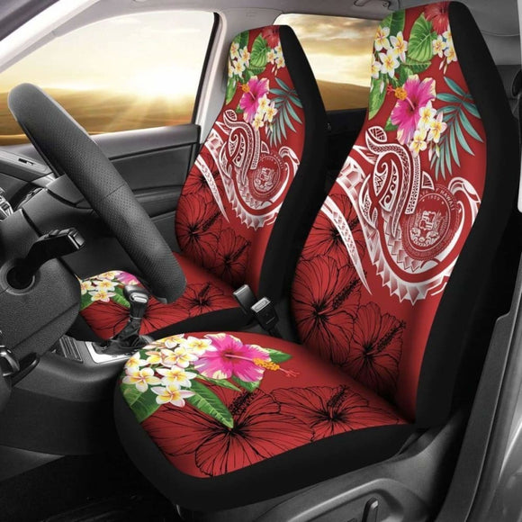 Polynesian Hawaii Car Seat Covers - Summer Plumeria (Red) - 105905 - YourCarButBetter