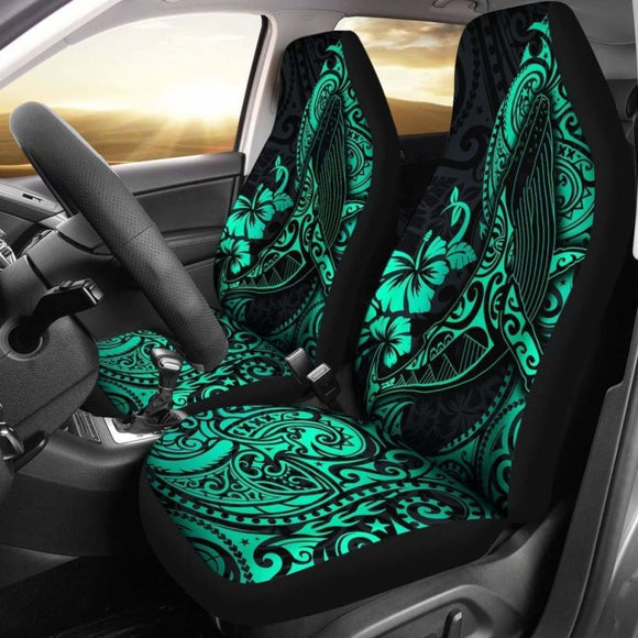 Polynesian Hawaii Car Seat Covers - Polynesian Turquoise Humpback Whale - 102802 - YourCarButBetter