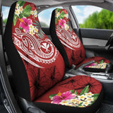 Polynesian Hawaii Kanaka Maoli Car Seat Covers - Summer Plumeria (Red) - 105905 - YourCarButBetter