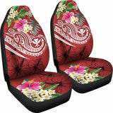 Polynesian Hawaii Kanaka Maoli Car Seat Covers - Summer Plumeria (Red) - 105905 - YourCarButBetter