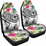 Polynesian Hawaii Kanaka Maoli Car Seat Covers - Summer Plumeria (White) - 105905 - YourCarButBetter
